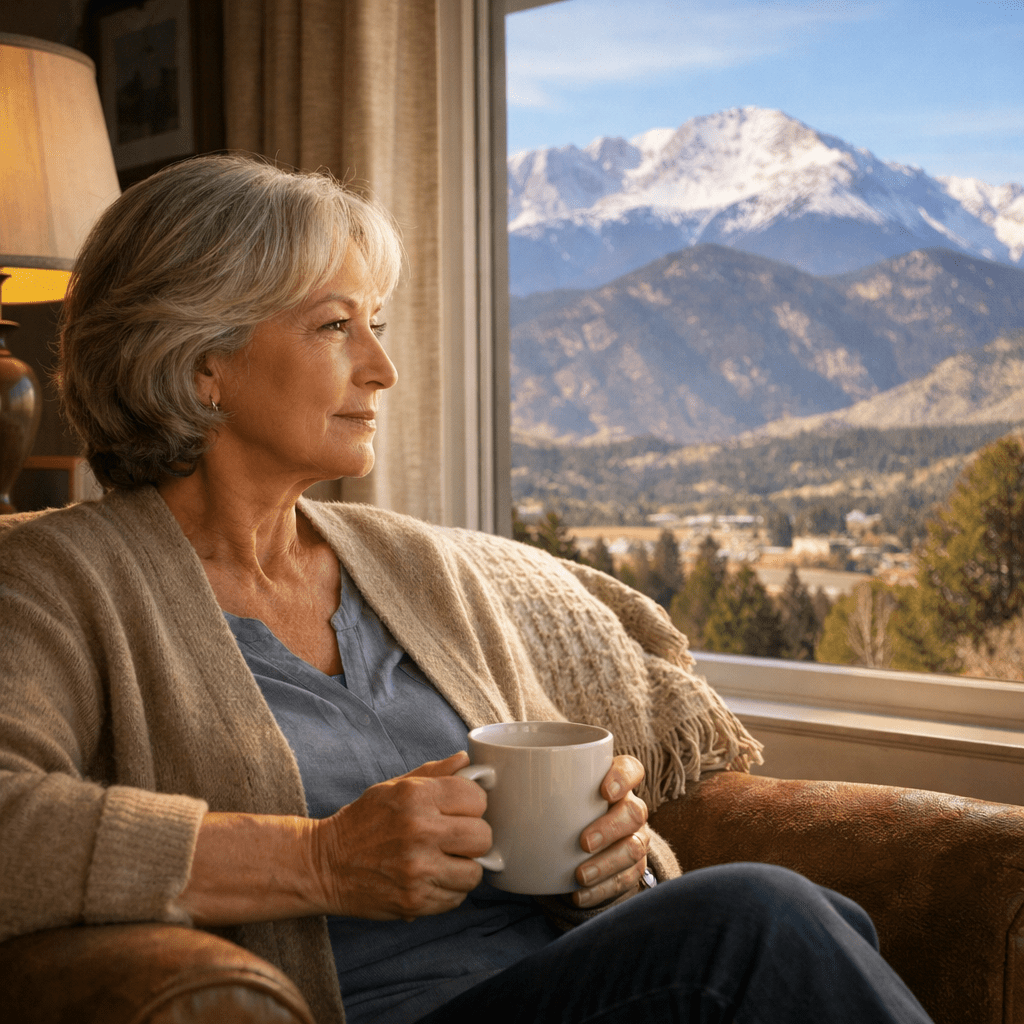 Can Creditors Force The Sale Of Inherited Property In Colorado?  Mature individual carefully reviewing inherited property documents at a dining table in a Colorado Springs home, concerned about creditor claims.