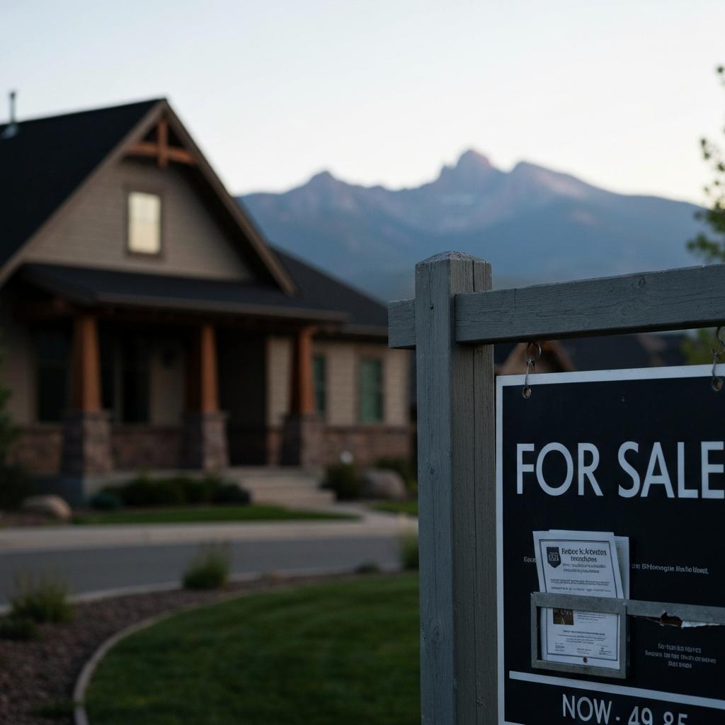 What Happens to Your Home's Value the Longer It Sits on the Market? A slightly weathered for-sale sign in front of a modern home, visualizing how a stale listing can affect a home's value in Colorado Springs.